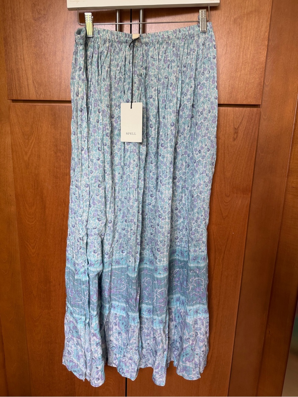 Spell Light Blue Floral Maxi Skirt - Picture 4 of 4